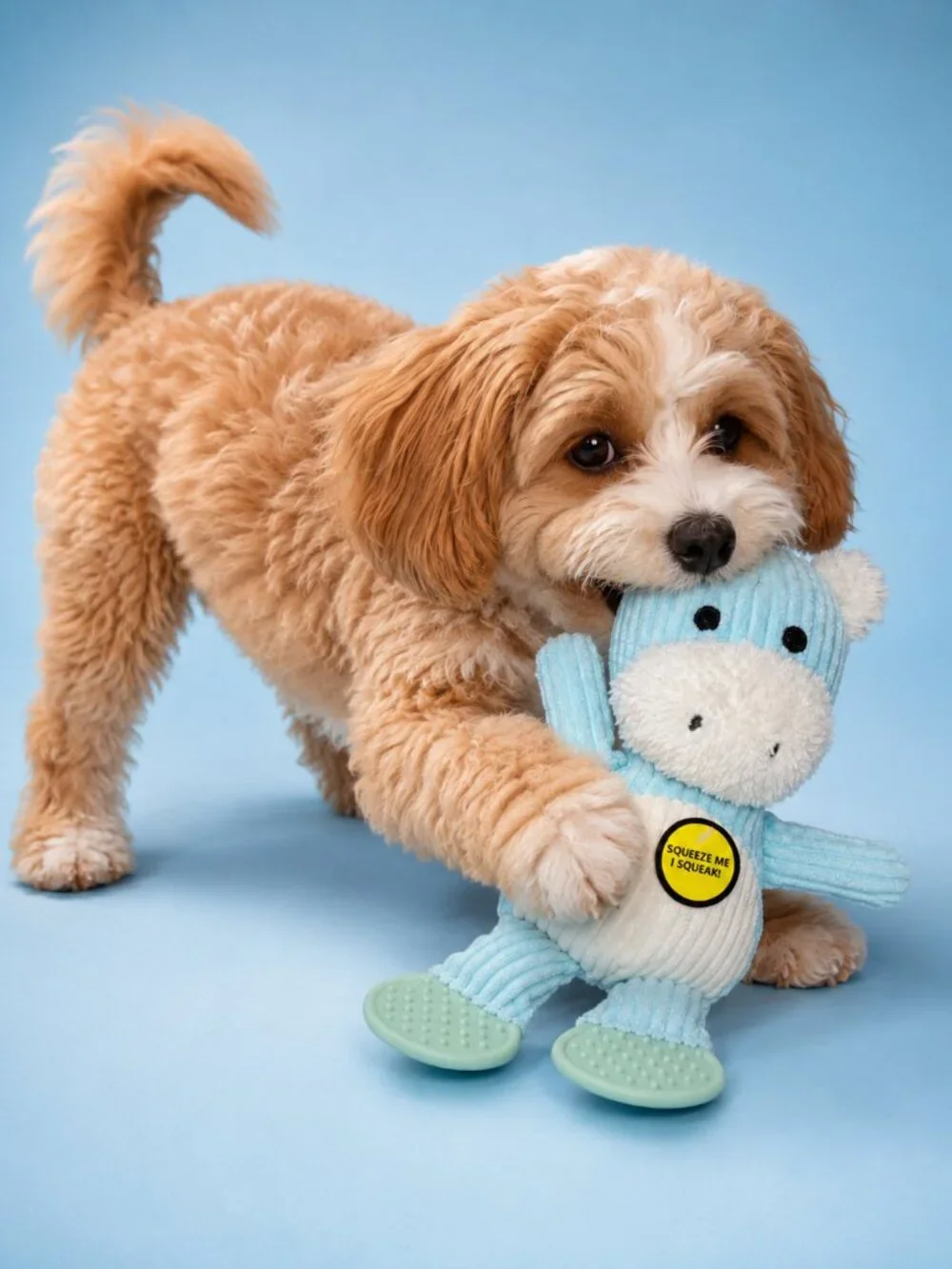 TUFF Toys Blue Hippo Plush Squeaky Dog Toy Extra Durable Reinforced Seams